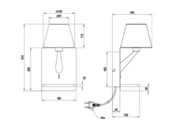 LED Wandleuchte mit Stecker, Schalter & Ladefunktion Weiß, Höhe 31cm
