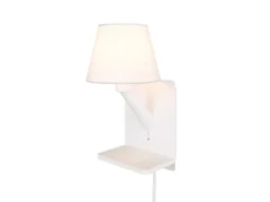 LED Wandleuchte mit Stecker, Schalter & Ladefunktion Weiß, Höhe 31cm