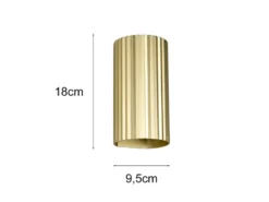 LED Wandleuchte mit Up and Down Lichteffekt, Metall Gold, Höhe 18cm