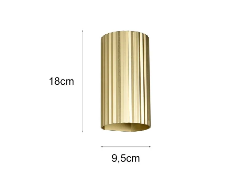 LED Wandleuchte mit Up and Down Lichteffekt, Metall Gold, Höhe 18cm