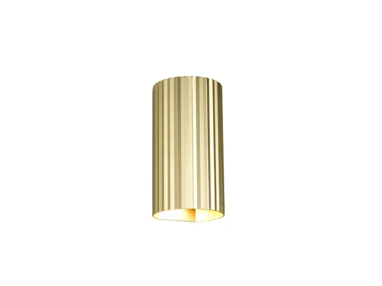 LED Wandleuchte mit Up and Down Lichteffekt, Metall Gold, Höhe 18cm