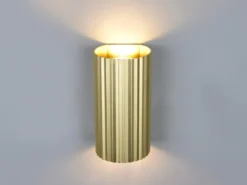 LED Wandleuchte mit Up and Down Lichteffekt, Metall Gold, Höhe 18cm