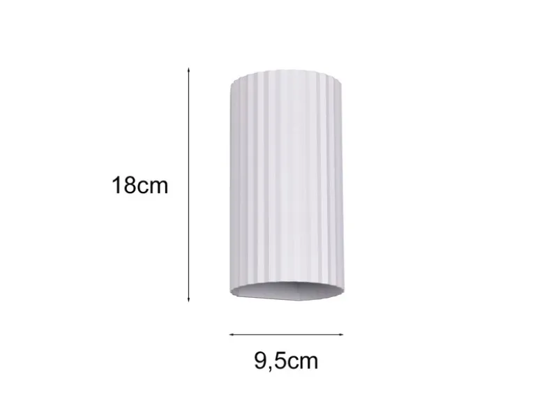 LED Wandleuchte mit Up and Down Lichteffekt, Metall Weiß, Höhe 18cm