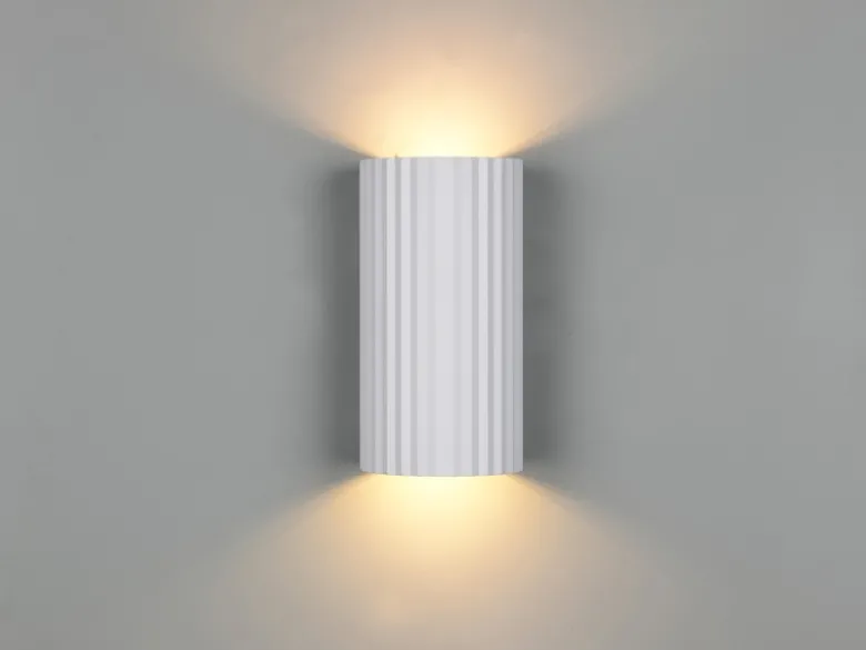 LED Wandleuchte mit Up and Down Lichteffekt, Metall Weiß, Höhe 18cm