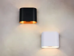 LED Wandleuchte mit Up & Down Lichteffekt, Schwarz Gold, Breite 15cm