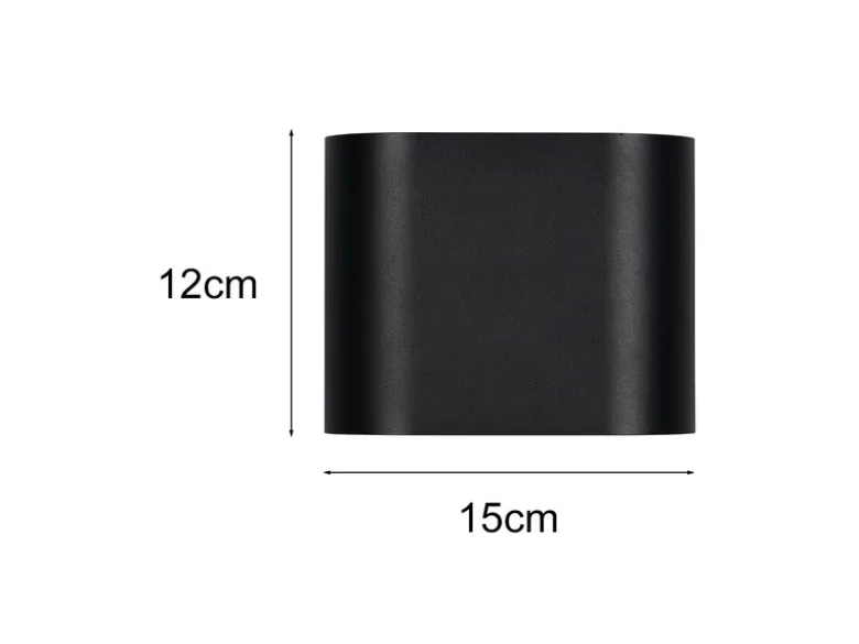 LED Wandleuchte mit Up & Down Lichteffekt, Schwarz Gold, Breite 15cm