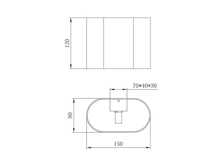 LED Wandleuchte mit Up & Down Lichteffekt, Schwarz Gold, Breite 15cm