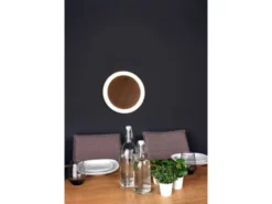 LED Wandleuchte MOON für Wand & Decke Holzoptik 3 Stufen dimmbar, Ø 30cm