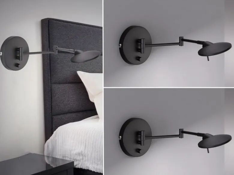 LED Wandleuchten 2er SET Schwarz verstellbar stufenlos dimmbar - 55cm