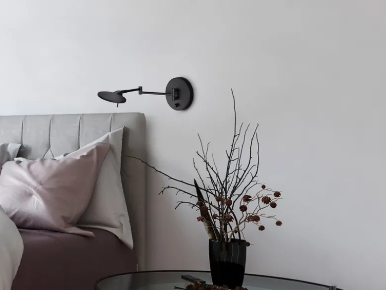 LED Wandleuchten 2er SET Schwarz verstellbar stufenlos dimmbar - 55cm