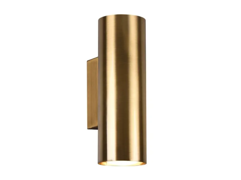 LED Wandleuchte Up and Down Light in Altmessing 2-flammig dimmbar, Höhe 18cm