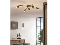 LED Wandleuchte Up and Down Light in Altmessing 2-flammig dimmbar, Höhe 18cm