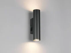 LED Wandleuchte Up and Down Schwarz mit Schalter, Höhe 18cm
