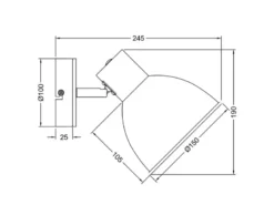 LED Wandstrahler aus Metall in Weiß & Holzoptik, Höhe 19cm