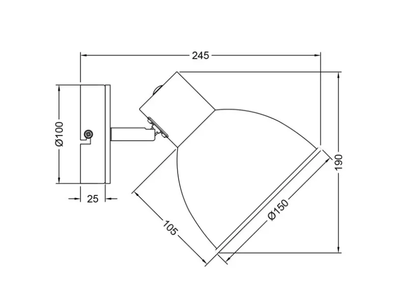 LED Wandstrahler aus Metall in Weiß & Holzoptik, Höhe 19cm