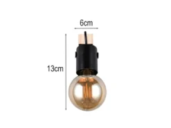 LED Wandstrahler aus Metall in Schwarz mit Naturholz, Höhe 13cm