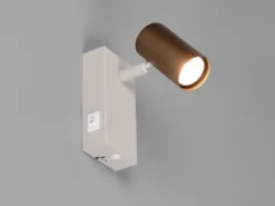 LED Wandstrahler Coffee / Grau mit Schalter, Breite 6cm