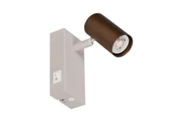 LED Wandstrahler Coffee / Grau mit Schalter, Breite 6cm