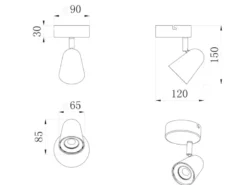 LED Wandstrahler & Deckenspot TOULOUSE Weiß, Breite 9cm