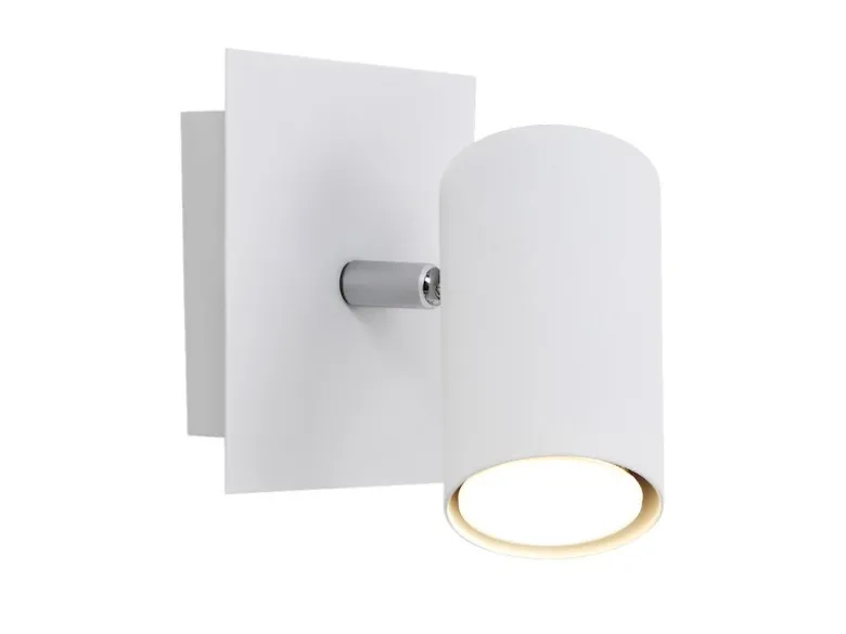 LED Wandstrahler Metall Weiß mit schwenkbarem Spot, Breite 12cm