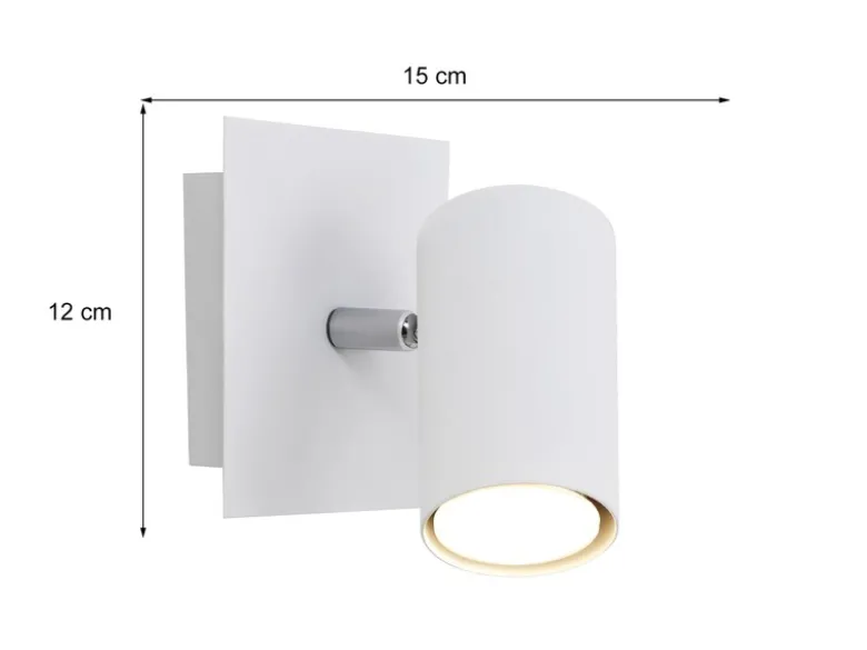 LED Wandstrahler Metall Weiß mit schwenkbarem Spot, Breite 12cm