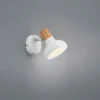 LED Wandstrahler Metall Weiß mit Holzoptik, Breite 10cm
