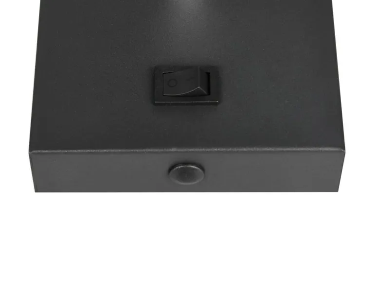 LED Wandstrahler mit Schalter und Rauchglas Lampenschirm, Höhe 16cm