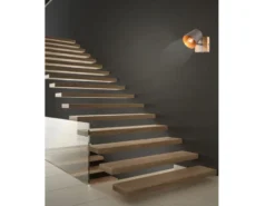 LED Wandstrahler Silber antik & Gold mit Holz Industrial Style, Breite 11cm