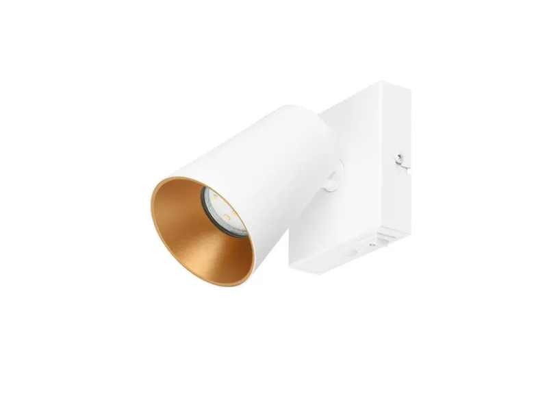 LED Wandstrahler Weiß Gold mit Schalter, Breite 10cm