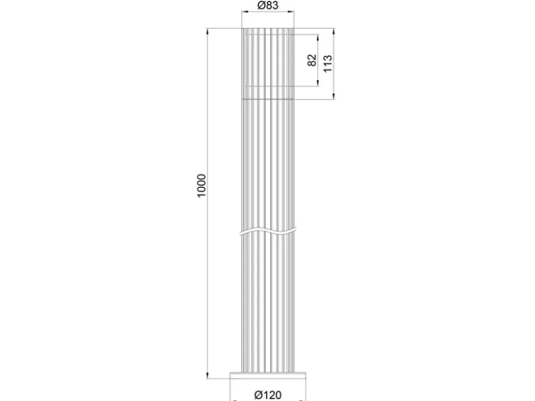 LED Wegeleuchte Aluminium Anthrazit, für Reihenschaltung geeignet, Höhe 100cm