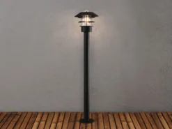 LED Wegeleuchte Außenlaterne aus Aluminium Schwarz, Höhe 98cm