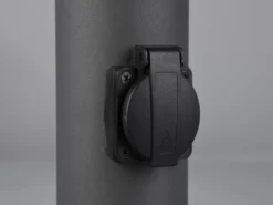 LED Wegeleuchte aus Aluminium Anthrazit mit 2 Steckdosen, Höhe 80cm