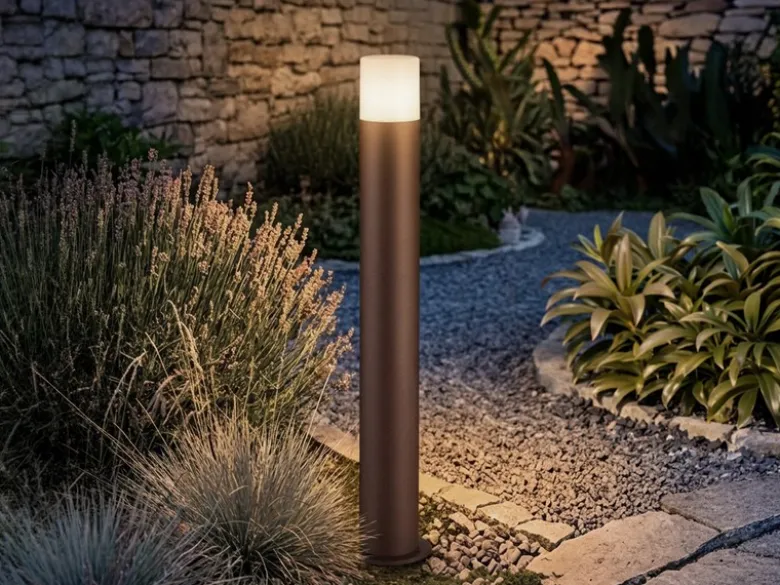 LED Wegeleuchte aus Aluminium in Rostoptik E27, Höhe 80cm