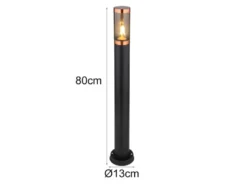 LED Wegeleuchte aus Edelstahl in Schwarz & Kupfer, Höhe 80cm