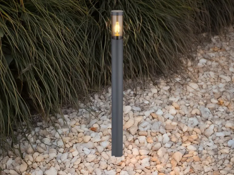LED Wegeleuchte aus Edelstahl in Anthrazit & Rauch, Höhe 110cm