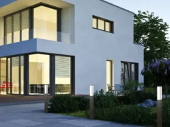 LED Wegeleuchte 2er Set eckig in Anthrazit, Höhe 155cm, IP54