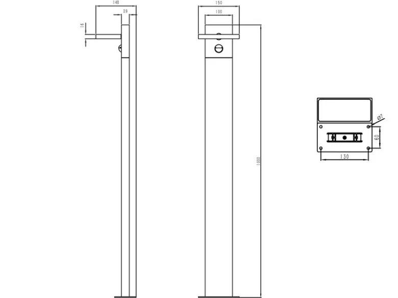 LED Wegeleuchte 2er Set schwenkbar in Anthrazit, Höhe 100cm, IP54