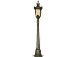 LED Wegeleuchte im Jugendstil mit Amberglas, Höhe 117cm