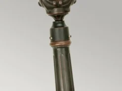 LED Wegeleuchte im Jugendstil mit Amberglas, Höhe 117cm
