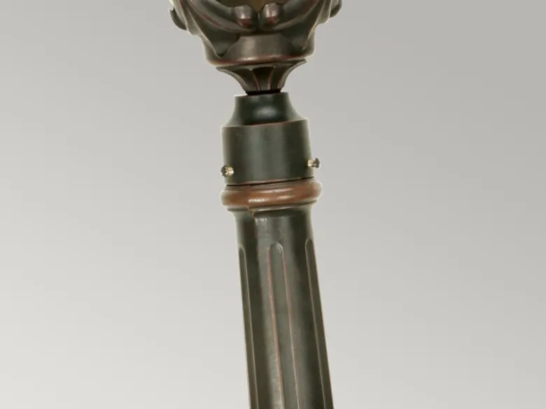 LED Wegeleuchte im Jugendstil mit Amberglas, Höhe 117cm