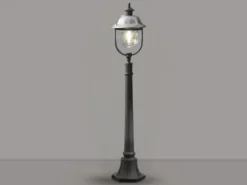 LED Wegeleuchte im Landhausstil, Gartenlaterne Schwarz Silber, Höhe 125cm