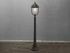LED Wegeleuchte im Landhausstil, Gartenlaterne Schwarz, Höhe 118cm