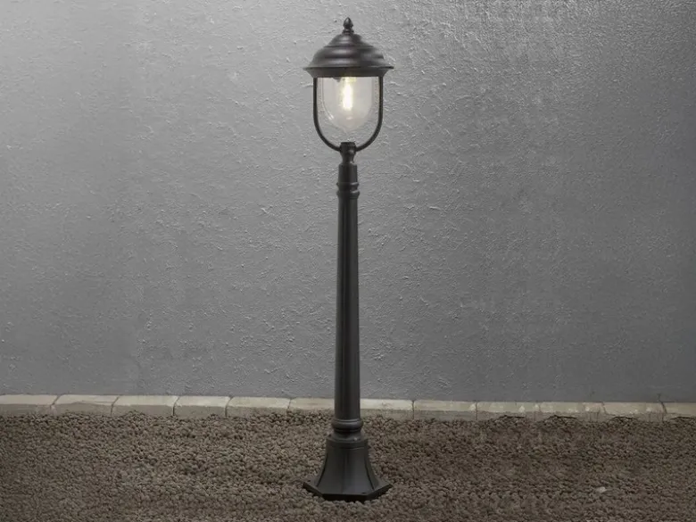 LED Wegeleuchte im Landhausstil, Gartenlaterne Schwarz, Höhe 118cm