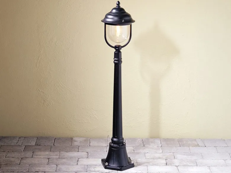 LED Wegeleuchte im Landhausstil, Gartenlaterne Schwarz, Höhe 118cm