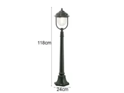 LED Wegeleuchte im Landhausstil, Gartenlaterne Grün, Höhe 118cm