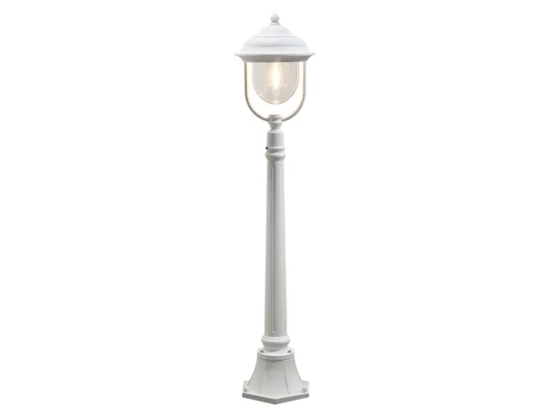 LED Wegeleuchte im Landhausstil, Gartenlaterne Weiß, Höhe 118cm