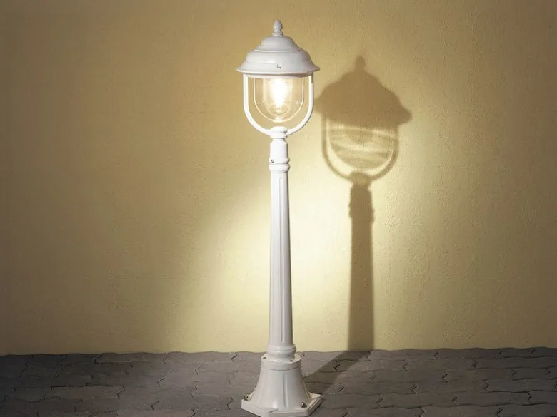 LED Wegeleuchte im Landhausstil, Gartenlaterne Weiß, Höhe 118cm