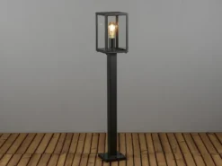 LED Wegeleuchte in Laternenoptik, Stahl Schwarz Höhe 100cm