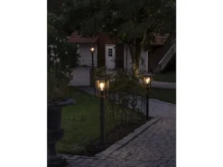 LED Wegeleuchte in Laternenoptik, Stahl Schwarz Höhe 100cm