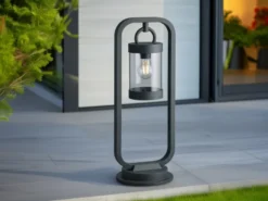 LED Wegeleuchte Landhausstil, Laterne in Anthrazit, Höhe 60cm